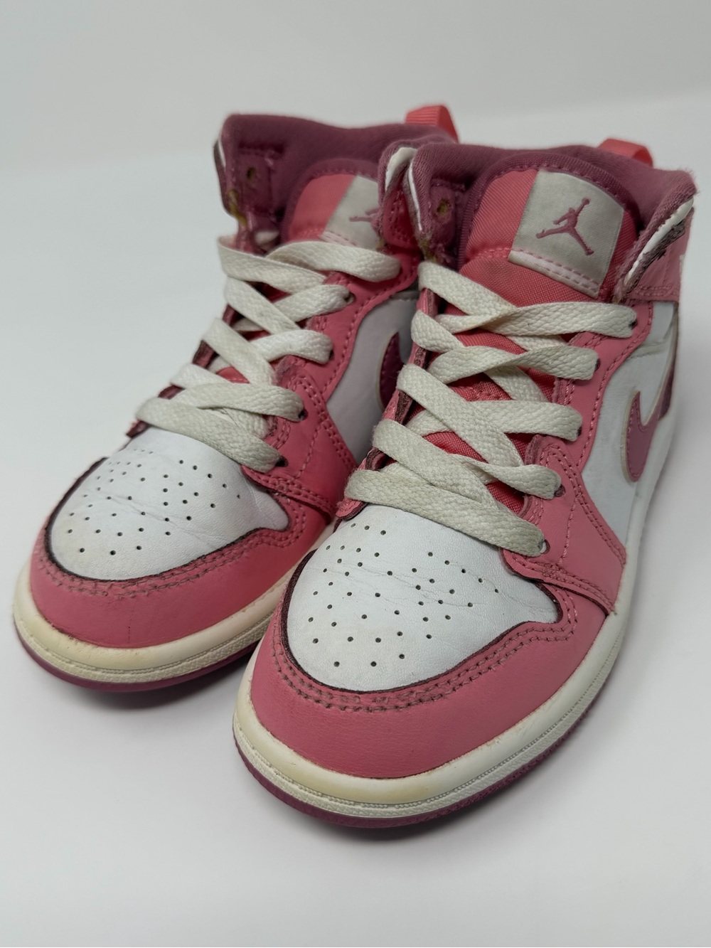 Jordan Kids Pink and White High-Top Sneakers Sz. 11.5